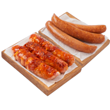 Weidenaar stamppotworst of saucijs met gerookt spek